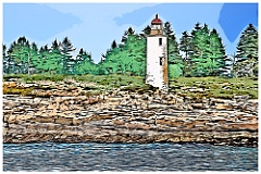 Franklin Island Lighthouse in Maine - Digital Painting